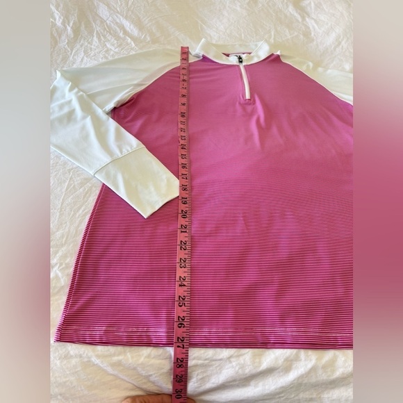 FootJoy | Women’s SZ XL | Long Sleeve 1/4 Zip Golf Shirt | Pink White | EUC - Picture 6 of 11